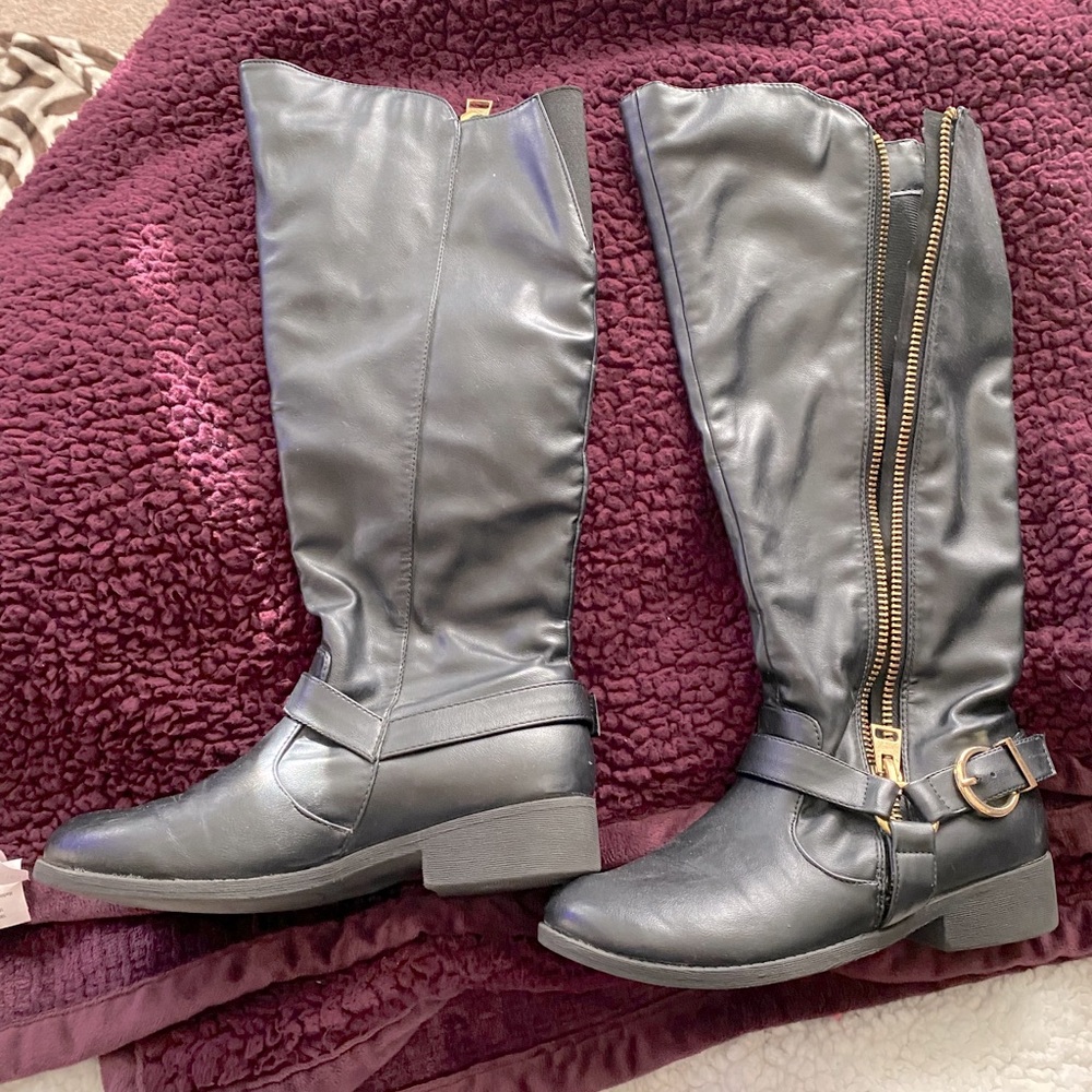 black tall boots